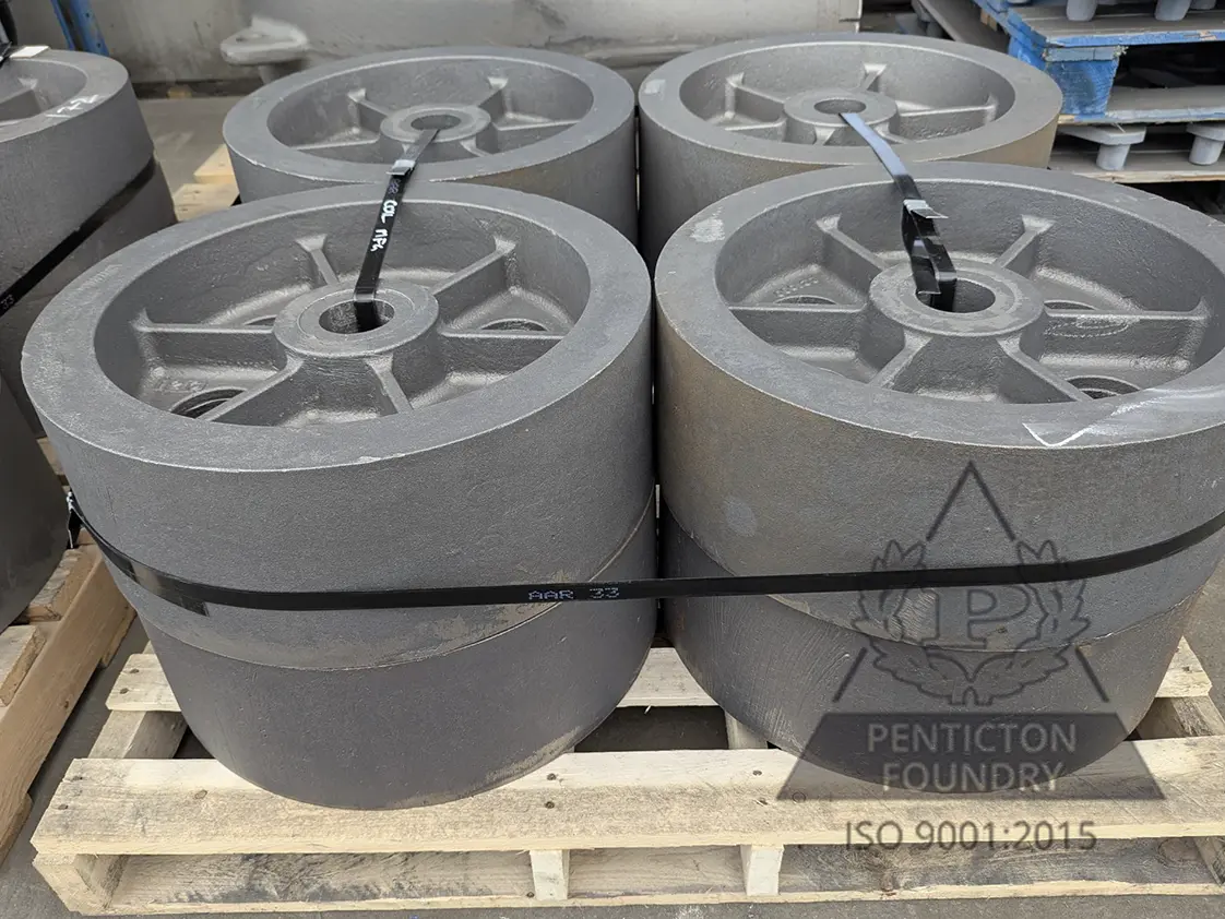 Ductile iron trunnion wheel for the forestry industry Ductile iron trunnion wheel for the forestry industry